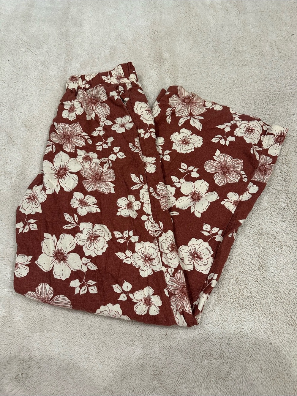 abercrombie and fitch floral linen pants size small